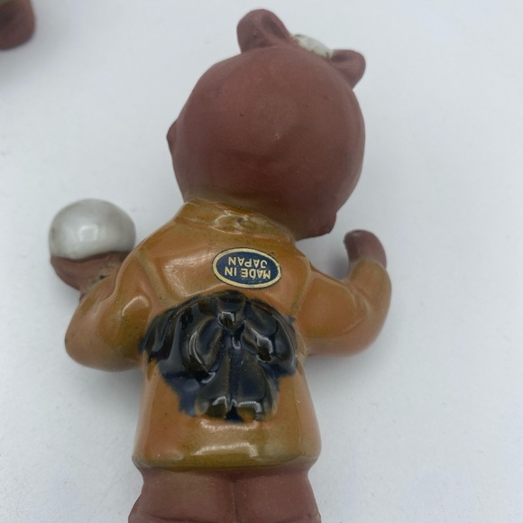 Vtg Japanese Red Clay Pottery Children holding Instruments figurines set of 3 4” - Picture 5 of 16
